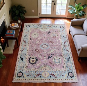 Tapis en laine vintage noué à la main |   Tapis d'appoint oriental persan traditionnel |   Tapis de décoration d'intérieur luxueux à motifs floraux pour salon et chambre - Product Image 5