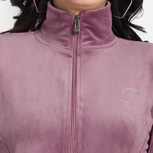 Premium Velvet 2 Piece <b>Zip</b> Hoodie <b>Trouser</b> Jogging Set Breathable Polyester Cotton Slim Fit Winter Hooded Tracksuit Custom Logo - Product Image 4