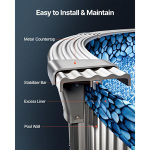 Telo di copertura premium per piscina rotonda da 15 piedi con sistema di sovrapposizione, per pareti alte 54 pollici, facile da installare, con patch anti-perdita, in vinile di alta qualità - Product Image 6