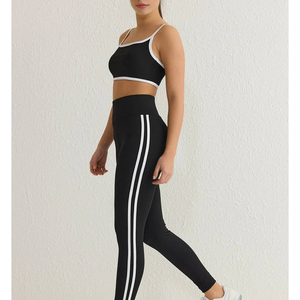 Nuevo Conjunto Deportivo Ligero para Mujer, para Gimnasio y Yoga, con Tiras Laterales, Control de Abdomen, Sujetador Deportivo con Tirantes y Leggings, 2 Piezas - Product Image 1