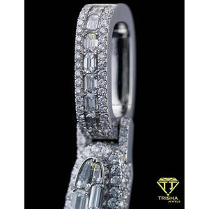 Custom Letter V <b>Initial</b> Pendant with Moissanite in 925 Sterling <b>Silver</b> Gold Plated GIA Certified Iced Hip Hop <b>Necklace</b> Men - Product Image 5