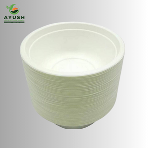 ชามแบกาสขนาด 16 ออนซ์ ใช้ซ้ำได้ ผลิตจากเยื่อชานอ้อย เป็นมิตรกับสิ่งแวดล้อม ย่อยสลายได้ สีขาว สำหรับงานรับปริญญา งานวันเกิด - Product Image 3