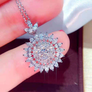 Collar de Lujo con Colgante Circular Grande de Diamantes VS y Oro Puro de 18K, Cadena con Círculo Abierto de Diamantes Reales, Regalo de Joyería - Product Image 4