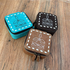 Date Botte Point Noir Daim En Cuir Portable Petit Étui À Bijoux Voyage Femmes Boîte À Bijoux Anneau Collier Bijoux Cas De Stockage - Product Image 4