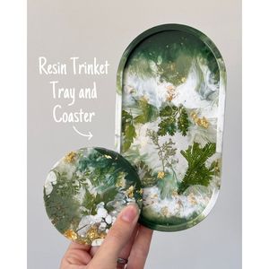 Elegant Resin Decorative Trays Stylish Oval and Round Shapes for Stylish Home <b>Decor</b> - Product Image 2