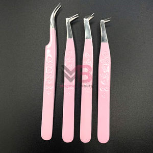 Ensemble de pinces à épiler professionnelles en acier inoxydable de haute qualité, 4 pièces, pinces à épiler précises pour extensions de cils - Product Image 2