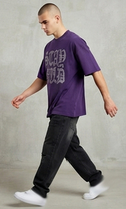 Camiseta Vintage Lavada para Hombre, Oversize con Pedrería, Estilo Urbano, Manga Corta, Alta Calidad - Product Image 5