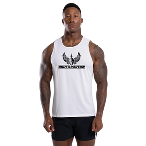 <b>Men's</b> <b>White</b> Mesh Tank Top Breathable Sleeveless Athletic <b>Vest</b> Lightweight Gym Workout Training Summer Activewear Wear - Product Image 1