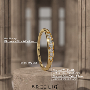 Curved Channel Set Ring 14K Solid Gold Round Lab Grown Diamond Minimalist <b>Wedding</b> Band Slim Stackable Fine Jewelry - Product Image 2