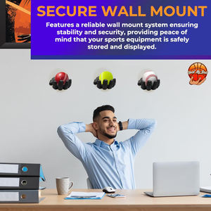 Hold My <b>Ball</b> Small Size Polypropylene High Quality Wall Mounted Hand-Shaped <b>Ball</b> Holder for <b>Baseballs</b> and Tennis <b>Balls</b> - Product Image 6