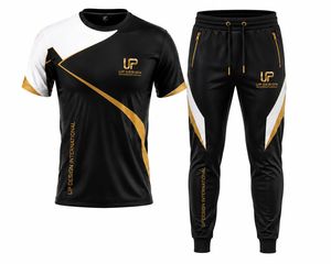 ชุดเสื้อยืดและกางเกงวอร์มโพลีเอสเตอร์แบบซับลิเมชั่นสำหรับผู้ชาย ชุดกีฬาออกกำลังกาย ฟิตเนส วิ่ง  รับผลิตแบบ OEM ODM - Product Image 2