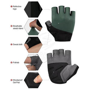 Guantes de Ciclismo Ligeros de Medio Dedo, Material de Cuero/Neopreno, Absorción de Humedad, Diseño Antideslizante para un Agarre Mejorado - Product Image 2