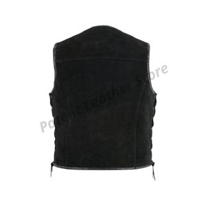 Chaleco de Cuero Genuino para Hombre, Estilo Moderno, Resistente al Viento y Transpirable, Servicio Personalizado OEM, Venta al Por Mayor - Product Image 2