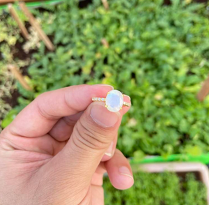 Natural Rainbow Moonstone Oval Cut <b>Ring</b> 925 Sterling Silver Handmade Gemstone Jewelry Wholesale Supplier - Product Image 6