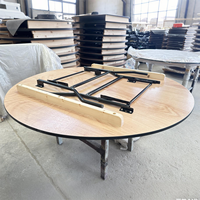 Vente en gros d'usine, ensemble de meubles de chambre d'hôtel modernes, table de banquet pliante en fer de 1,22 m, table de salle à manger, table de salon, contreplaqué portable pliable