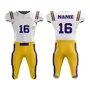 Maillot de football américain personnalisable de haute qualité pour adultes, avec nom d'équipe imprimé, faible MOQ, ensembles d'uniformes de football par sublimation - Product Image 1