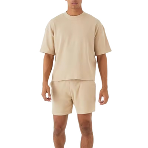 Conjunto de 2 Piezas para Hombre, Diseño Personalizado, Estilo Casual, Tejido de Punto, Manga Raglán, Transpirable, de Alta Calidad, 100% Algodón, para Verano - Product Image 4