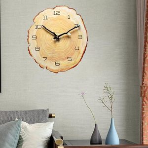 Modern Wooden Wall Clock Silent Quartz Analog Needle Display Irregular <b>Tree</b> Slice Style 16-inch for Living Room Decor - Product Image 3