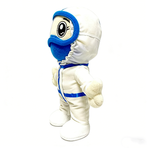Peluche personnalisée adorable héros médical, Docteur ou Infirmière en combinaison de protection blanche, avec masque bleu et écran facial - Product Image 3