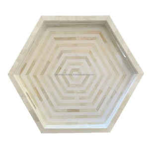 ถาดเสิร์ฟกาแฟลายหินอ่อนอาเกตพิมพ์ลาย UV ของช่างฝีมือหรูหราถาดเสิร์ฟกาแฟ - Product Image 3