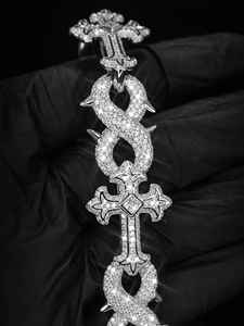 Collar de Cadena Cubana con Cruz Iced Out, Plata 925, Diamante Moissanita, Joyería Hip Hop, Regalo para Fiestas - Product Image 2