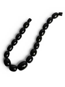 Collar Clásico de Perlas Naturales con Cuentas de Resina Negra, Joyería Unisex, Pieza de Moda para Fiestas - Product Image 2