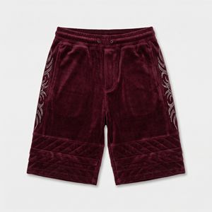 2026 Mens velvet shorts with premium soft fabric, elastic waistband, rhinestone side <b>detailing</b>, luxury casual streetwear style - Product Image 1