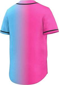 เสื้อเบสบอลแบบยูนิเซ็กซ์ แขนสั้น สีชมพู-น้ำเงิน ผ้าตาข่ายระบายอากาศ โพลีเอสเตอร์ ทรงปกติสำหรับผู้ใหญ่ ติดกระดุมด้านหน้า ปักชื่อได้ - Product Image 2