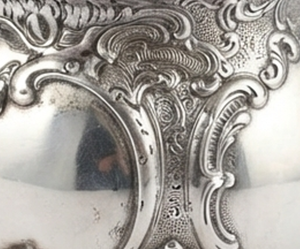Ensemble sucrier et crémier vintage en métal gaufré, rond, brillant, fait main, pour la décoration de table - Product Image 3