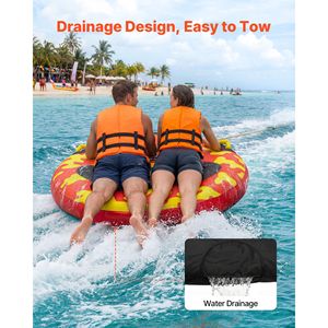 Gommone Gonfiabile in PVC per 2 Persone, Tubo Trainabile con Capacità di 340 libbre per Sport Acquatici - Product Image 6