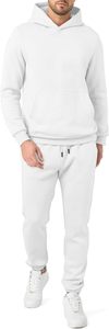 Ensemble de survêtement homme en coton brossé vert olive 450 GSM personnalisé pour impression en relief, motif uni, pantalon de jogging à capuche, tenue d'hiver épaisse - Product Image 4
