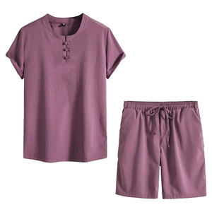 Conjunto de 2 Piezas de Camiseta de Manga Corta y Pantalones Cortos para Hombre, Verano, Chándal Informal Personalizado, Alta Calidad, 100% Algodón, Logotipo Personalizado - Product Image 4