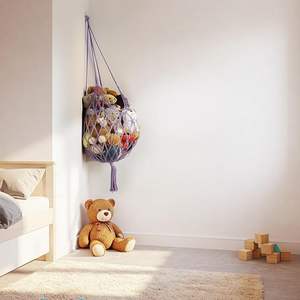 Hamaca Decorativa Bohemia con Patrón Triangular de Macramé, Tejida con Cuerda de Algodón, para Guardar Peluches, Ideal para Bodas y Cumpleaños - Product Image 6