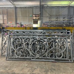 Decorative Modern Wrought Iron Stainless Steel <b>Adjustable</b> Flooring Mounted Villa Balcony Railing Rust Resistant TTD Brand 1 Year - Product Image 2