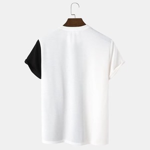 T-shirt imprimé col rond pour garçons modernes, respirant, à manches courtes, motif lettres, en tissu léger et doux (Spandex/Coton), confortable - Product Image 2