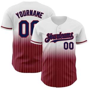 Maillots de sport de qualité supérieure, dégradés, broderie personnalisée, sublimation, col en V, maillots de baseball - Product Image 5