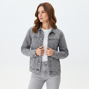 High Quality <b>Denim</b> <b>Jackets</b> Women Button Down Turn Down Collar <b>Denim</b> <b>Jacket</b> Ladies Fashion Style Wash Jeans <b>Jacket</b> Women's - Product Image 6