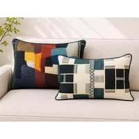 Housse de coussin imprimée 100% lin |   Housse de coussin décorative de luxe pour canapé, lit et salon