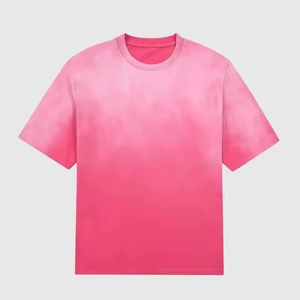 T-shirts personnalisés délavés à l'acide pour fabricants, coupe carrée et courte, 300 g/m², col rond, manches courtes, tricoté, décontracté, coupe classique - Product Image 3