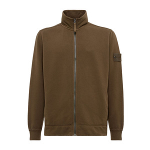 Chaqueta de Forro Polar Marrón para Hombre, con Cierre, Cuello Alto, Casual, Resistente al Viento, Corte Regular, Color Sólido, Logotipo en la Manga Izquierda, para Otoño - Product Image 3