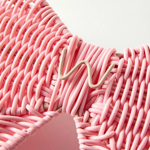 Decoración de Pared con Lazo Tejido Rosa, Adorno Colgante de Cinta de Ratán Hecho a Mano para Cuarto de Niños - Product Image 2