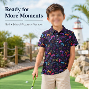 Camiseta de Polo de Golf Juvenil Cómoda, de Secado Rápido y Absorción de Humedad, Manga Corta, Ropa Deportiva, en Oferta - Product Image 2