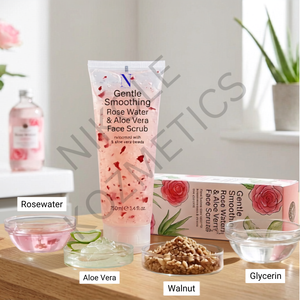 Gommage Visage Doux à l'Eau de Rose et Gel d'Aloe Vera avec Livraison Maritime pour une Peau Hydratée, Douce et Éclatante - Product Image 2