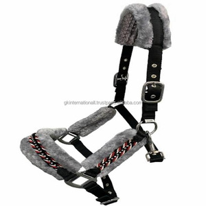 Design chic Vison rembourré doux et confortable Nylon Horse Halter dans toutes les tailles personnalisées et beaucoup de couleurs avec raccords en acier inoxydable - Product Image 1