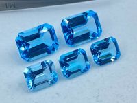 Topacio Azul Cielo Natural Calentado, Forma Octogonal Facetada, Gema Suelta, Excelente Calidad Rara, Juego de Colores, Tamaños Surtidos 4x2mm 18x13mm