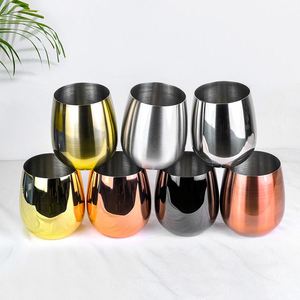 Vaso de Acero Inoxidable SS304 de 550 ml (18 oz) con Forma de Huevo, para Cócteles, Cerveza, Vino Tinto, Irrompible, para Bar - Product Image 2