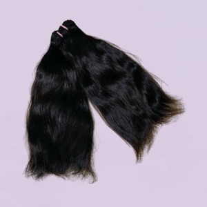 ผมต่อ Genius Weft แท้ 100% สีดำธรรมชาติ คุณภาพสูงจากวัดอินเดีย สวยงามแบบหยิกฟูและตรง - Product Image 3