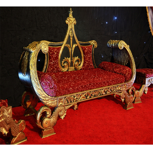 ชุดโซฟาคิงไซส์งานแต่งงานสไตล์เอเชีย รุ่นมหาราชา ธอร์น เฟอร์นิเจอร์ โซฟาแต่งงานสีทองอร่าม สำหรับงานแต่งงานในออสเตรเลีย - Product Image 1