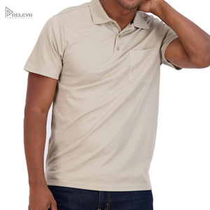 Polos unis pour hommes avec broderie et impression de logo personnalisés, tissu doux et respirant en plusieurs couleurs, logo personnalisé OEM - Product Image 4