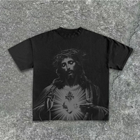 T-shirt graphique surdimensionné de qualité supérieure pour hommes et femmes, streetwear, imprimé artistique vintage, coton, décontracté, été, mode urbaine, hip hop